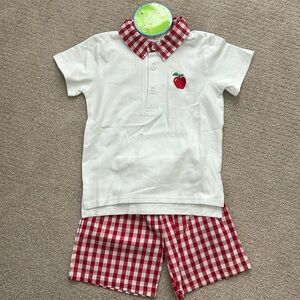 NWT Classic Whimsy Apple polo short set